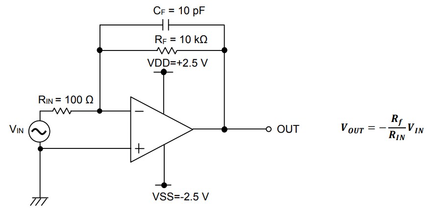 Application Circuit Diagram - ROHM Semiconductor LMR1802G-LBTR CMOS Operational Amplifier